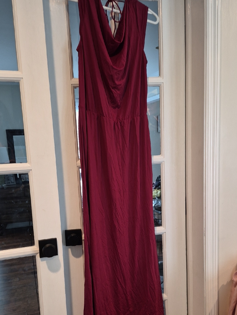 HALARA Sleeveless Cowl-Neck Maxi Dress - Deep Burgundy